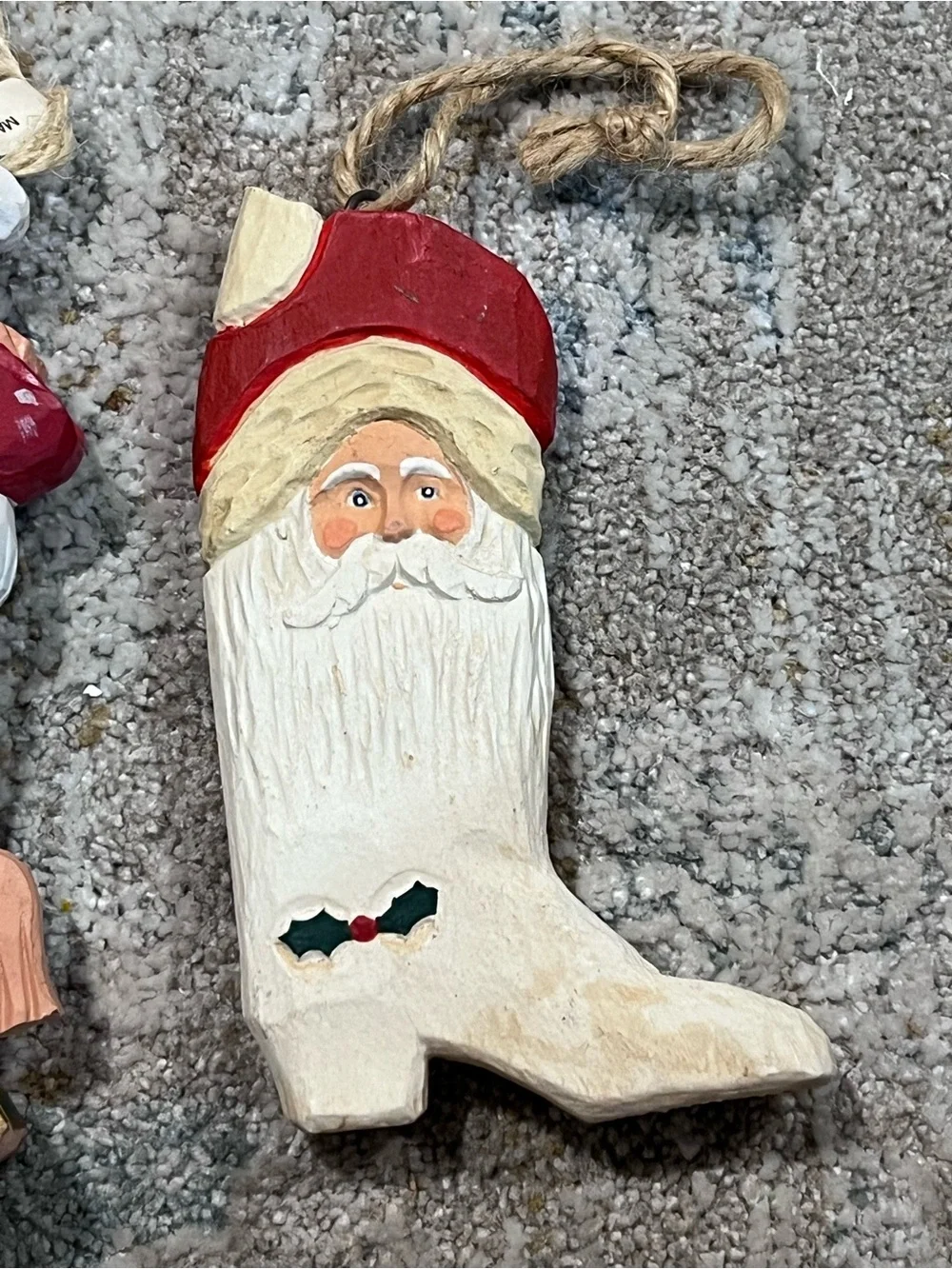 Santa claus wooden hand-painted ornaments cowboy country set of 3 z99